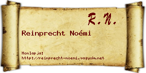 Reinprecht Noémi névjegykártya